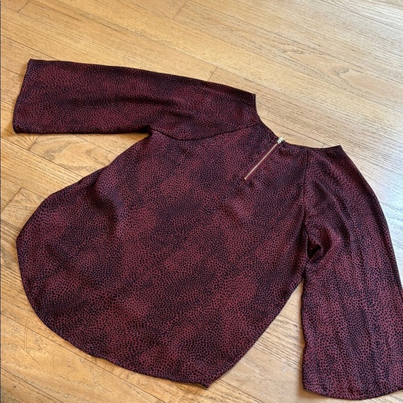 Papermoon Red Boxy 3/4 Sleeve Blouse - Picture 9 of 10